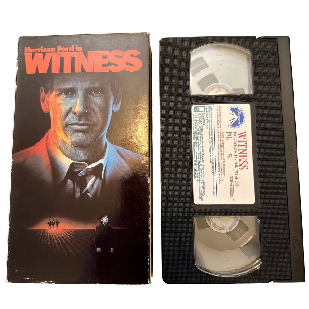 Witness VHS Harrison Ford 1985 Paramount Home Video Crime Thriller Movie 1736